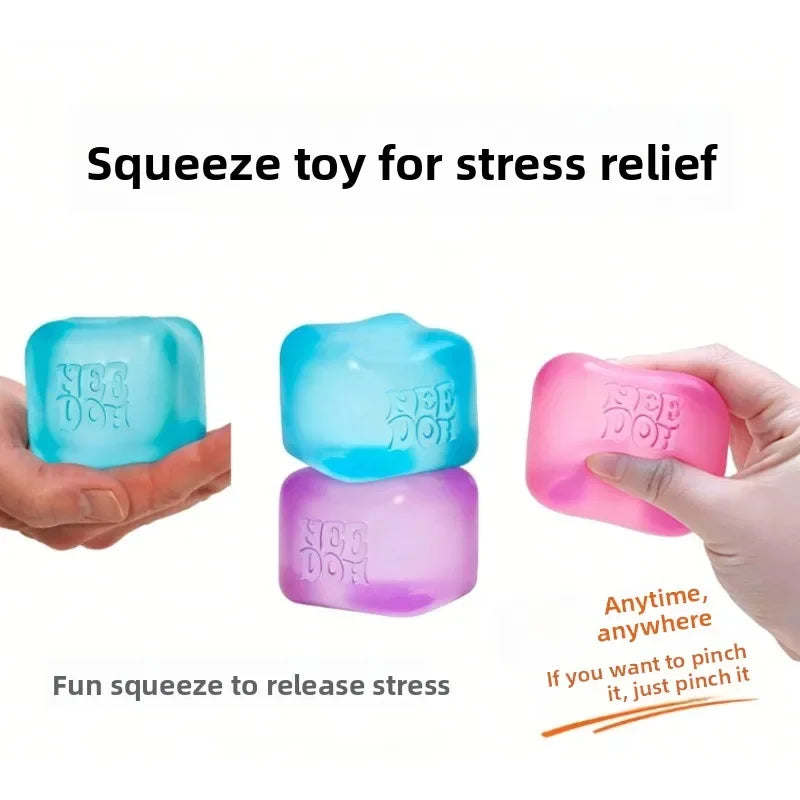 Needoh Nice Cube Squishy Fidget Toy Sensory Stress Relief Anxiety Relief Focus Decompress Relax Squeeze Desk Toy for Adults Kids