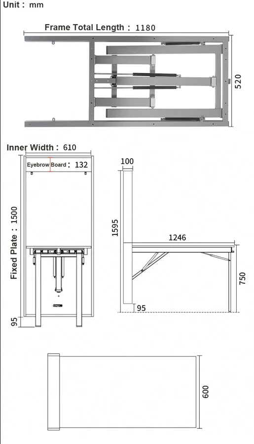 Fold Down Wall Table Accessories Wall Folding Table Multifunctional Wall Mounted Folding Table Accessories for Dining, Home,