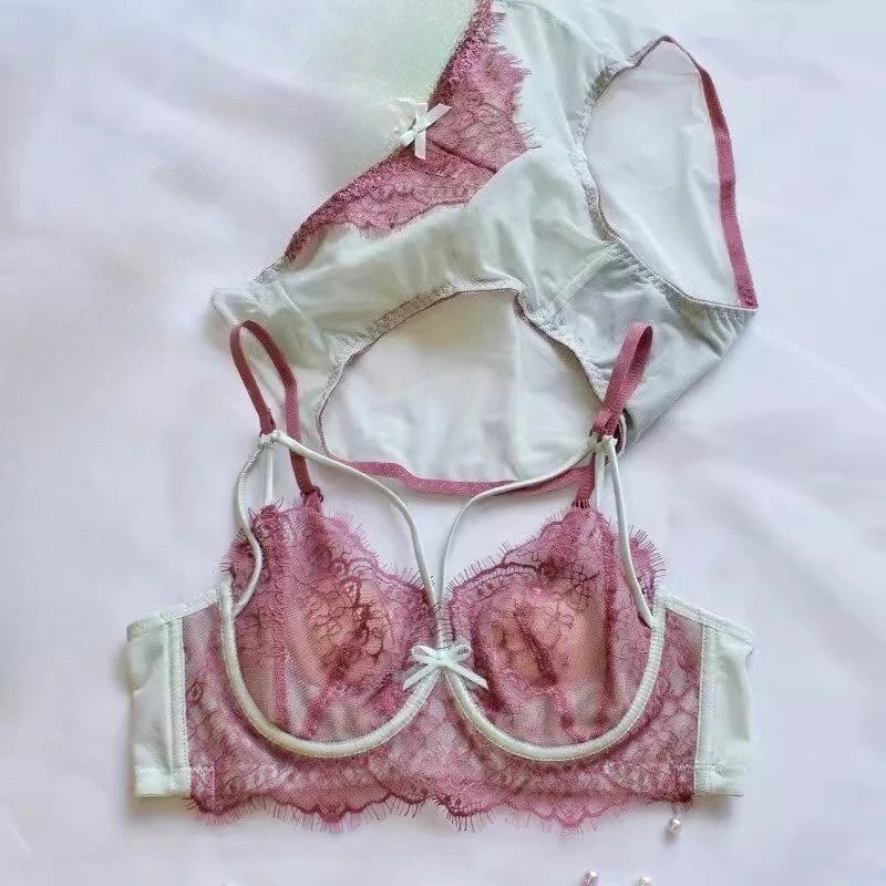 Lingerie Sexy Dentelle Ensemble, Ultra Fin Style Français, Bonnet Confort Anti Affaissement, Respirant Tailleur Confortable pour