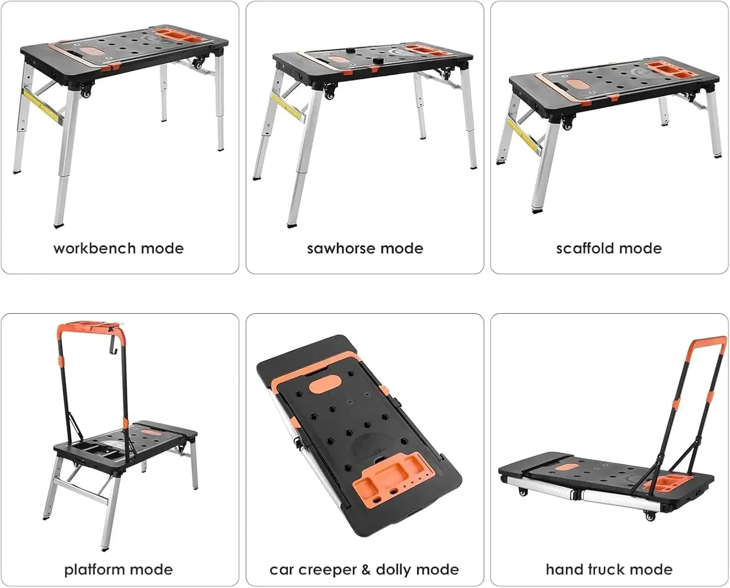 Multifunctional Folding Work Table Portable Trolley Folding Cart With Wheels Workshop Tool Outing Handcart Multifunctional Fold