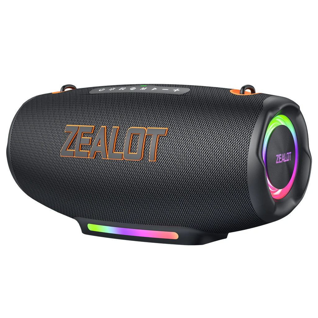 ZEALOT S127 100W Portable Wireless Speaker with Strap, Deep Bass Loud Speaker Waterproof for Outdoor Supports AUX/TF/USB/EQ/TWS