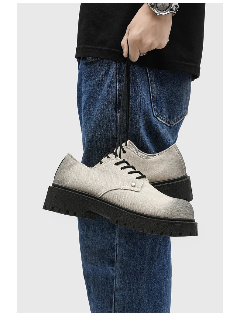 Men's shoes four seasons versatile casual non-slip wear-resistant comfort outdoor shoes youth fashion thick sole workwear shoes
