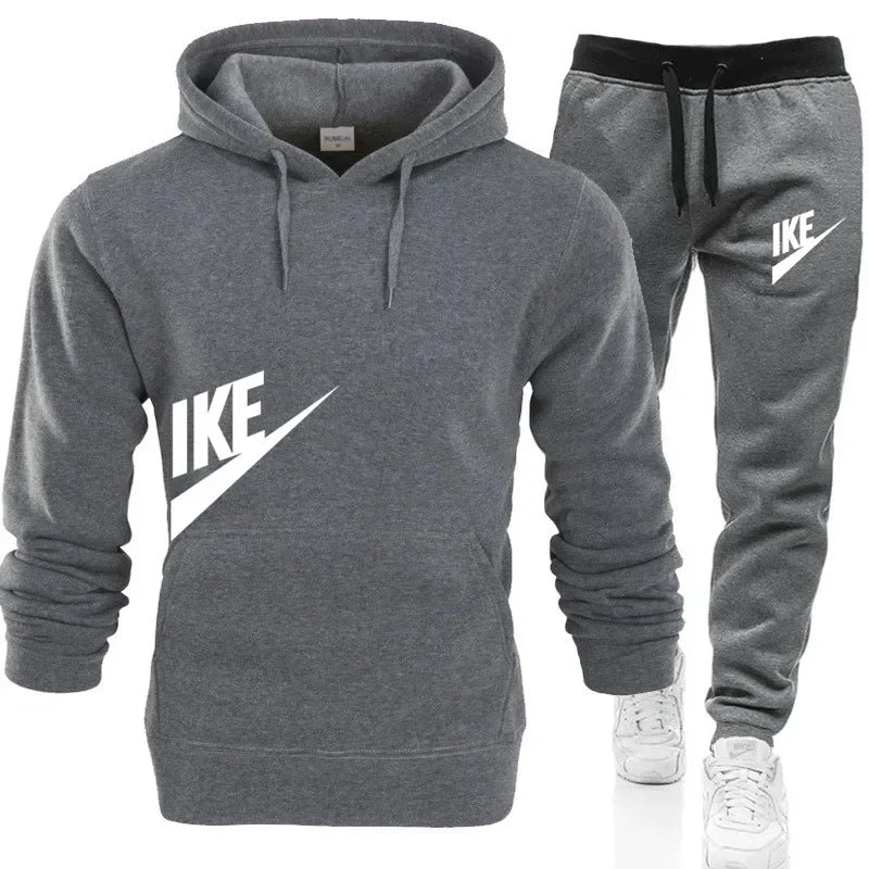 New autumn and winter jogging men's and women's sportswear set, a fashionable street hooded sweatshirt and pants 2-piece set
