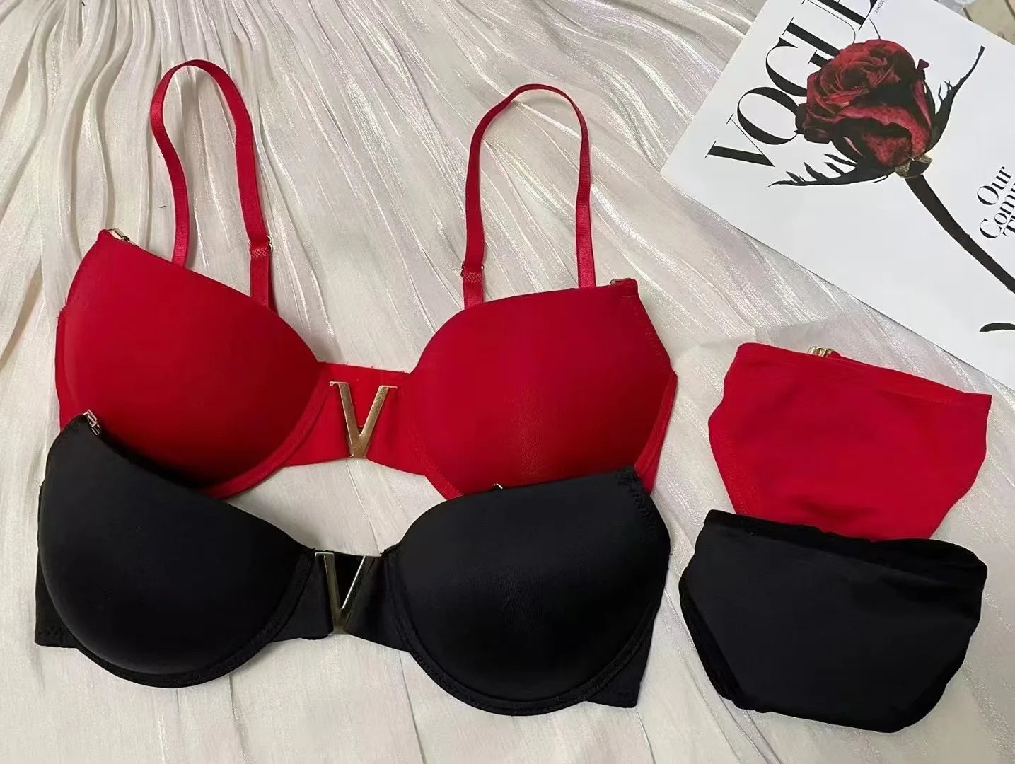 Fashion Sexy Bra Set Girls Women Comfortable Push Up Underwear Set Circular Trim Strap Bras Lingerie Panty Sets