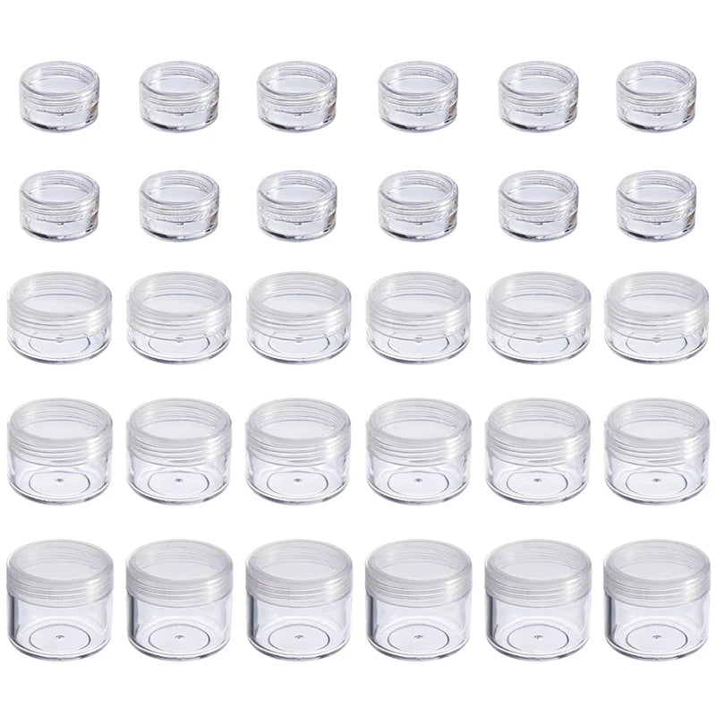 10Pcs 2g 3g 5g 10g 15g 20g 30g Plastic Cosmetics Makeup Box Nail Art Storage Pot Container Clear Sample Lotion Jar