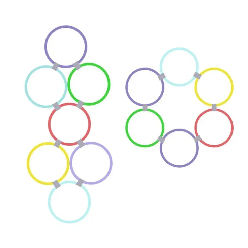 Outdoor Funny Physical Training Sport Lattice Jump Ring Set Game 10 Hoops 10 Connectors for Park Football Training Supplies