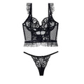Embroidery Sexy Women Bra Set Underwear Push Up Brassiere Lace Transparent Bra Panty Sets Wedding Bralette Thin Underwear