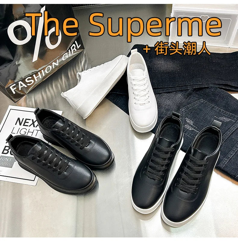 Men's Shoes Spring/Autumn Casual Sports Shoe Lace Up Man Shoe White Sneakers Shoes for Men
