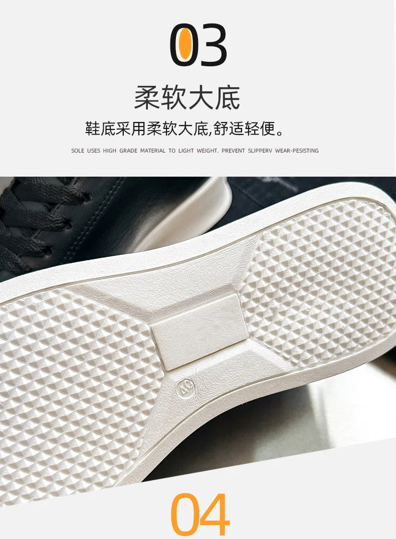 Men's Shoes Spring/Autumn Casual Sports Shoe Lace Up Man Shoe White Sneakers Shoes for Men