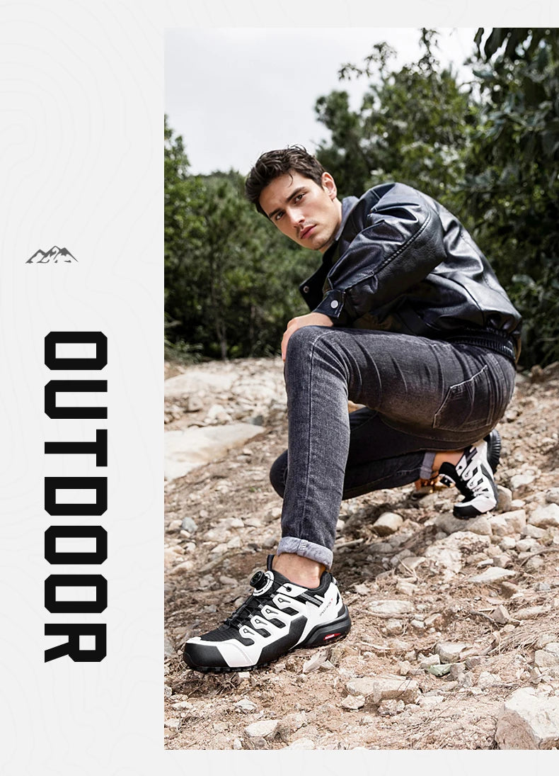 Men's Hiking Shoes Suede Leather Outdoor Shoes Wear-resistant Men Trekking Walking Hunting Tactical Sneakers