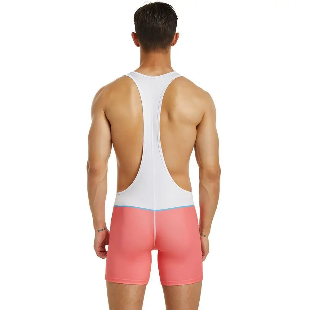 SEOBEAN Mens Undershirts Bodysuit Wrestling Singlet Fitness Workout One-piece Vest Bodywear Underwear Bodybuilding Jumpsuit