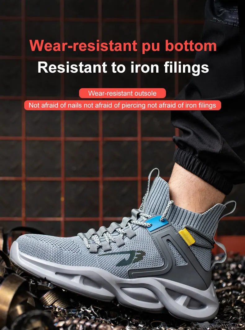 2025 New Safety Shoes Men Boots High Top Work Sneakers Steel Toe Cap Anti-smash Puncture-Proof work Boots Indestructible Shoes