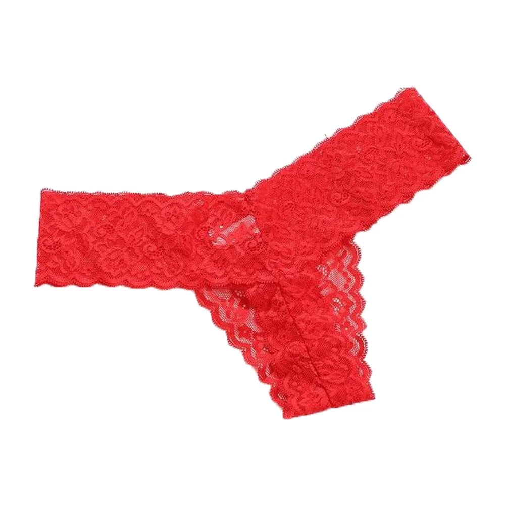 Lingerie Low Waist Lace Seamless Panties Thong Bow Underwear for Women Cotton Crotch Transparent Mesh Lace Briefs Lady