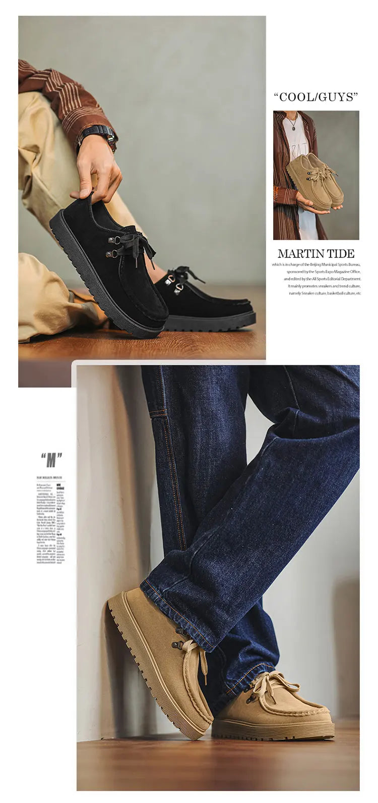 STRONGSHEN Men Casual Shoes Suede Leather Board Shoes Men Retro Thick Soled Suede Shoes Man Zapatos Para Hombre Calzado Hombre