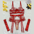 European And American Women Transparent Bra Underwear Set Embroidered Metal Buckle Strap Bra Body Shaping Fashion Underwear