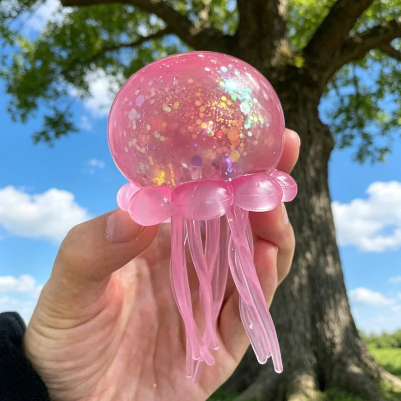 Needoh Jellyfish Maltose Squishy Toy Soft Colors Cute Jelly Fish Modeling Stress Relief Relax Fun Toy for Friends Gifts