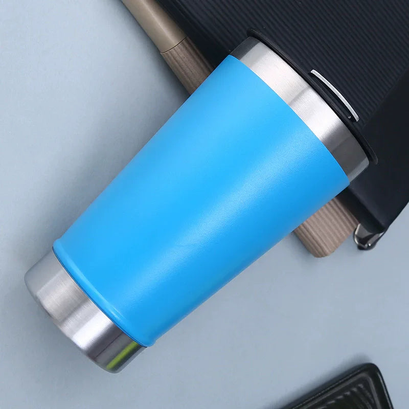 20Pcs/Lot 20OZ Thermal Cup Cold Beer Cups With Opener Lid Stainless Steel Thermos Coffee Mugs For Tea Thermal Tumblers Drinkware