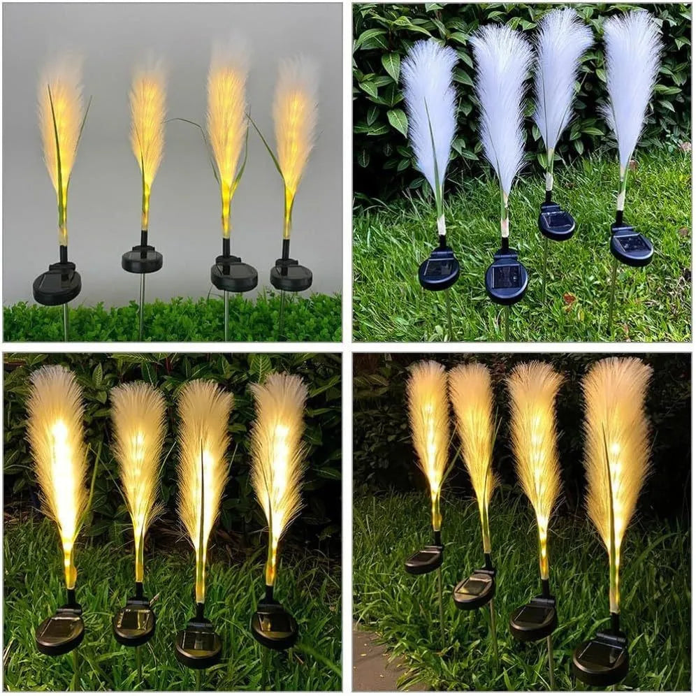 1-4 LED Solar Garden Lights Outdoor Waterproof Reed Light Solar Powered Lamp Christmas Yard Lawn Garden Decoration Path Lighting