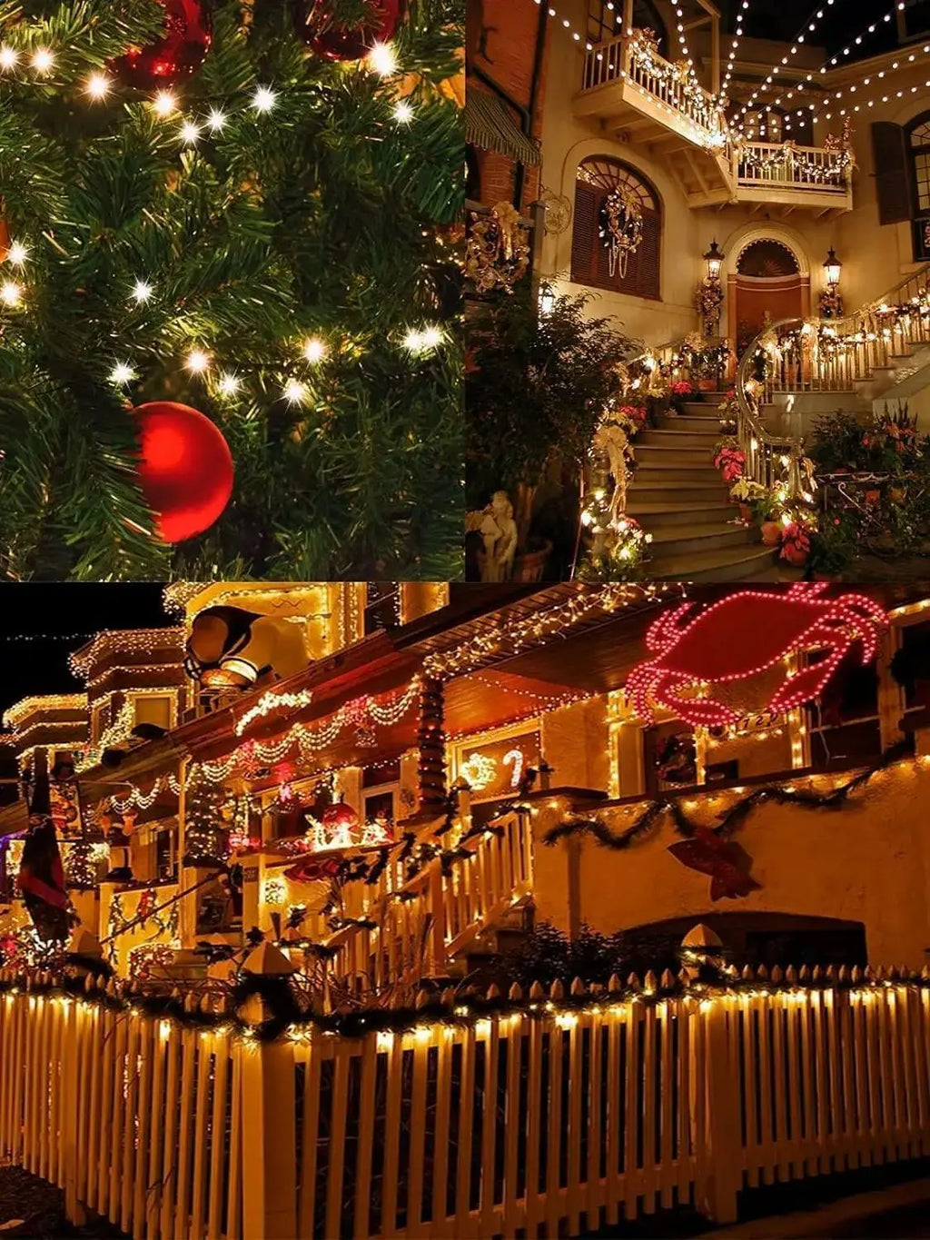 300LED Solar Christmas Lights Outdoor Waterproof 8 Modes Solar String Lights for Garden Xmas Decorations Starry Fairy Lights