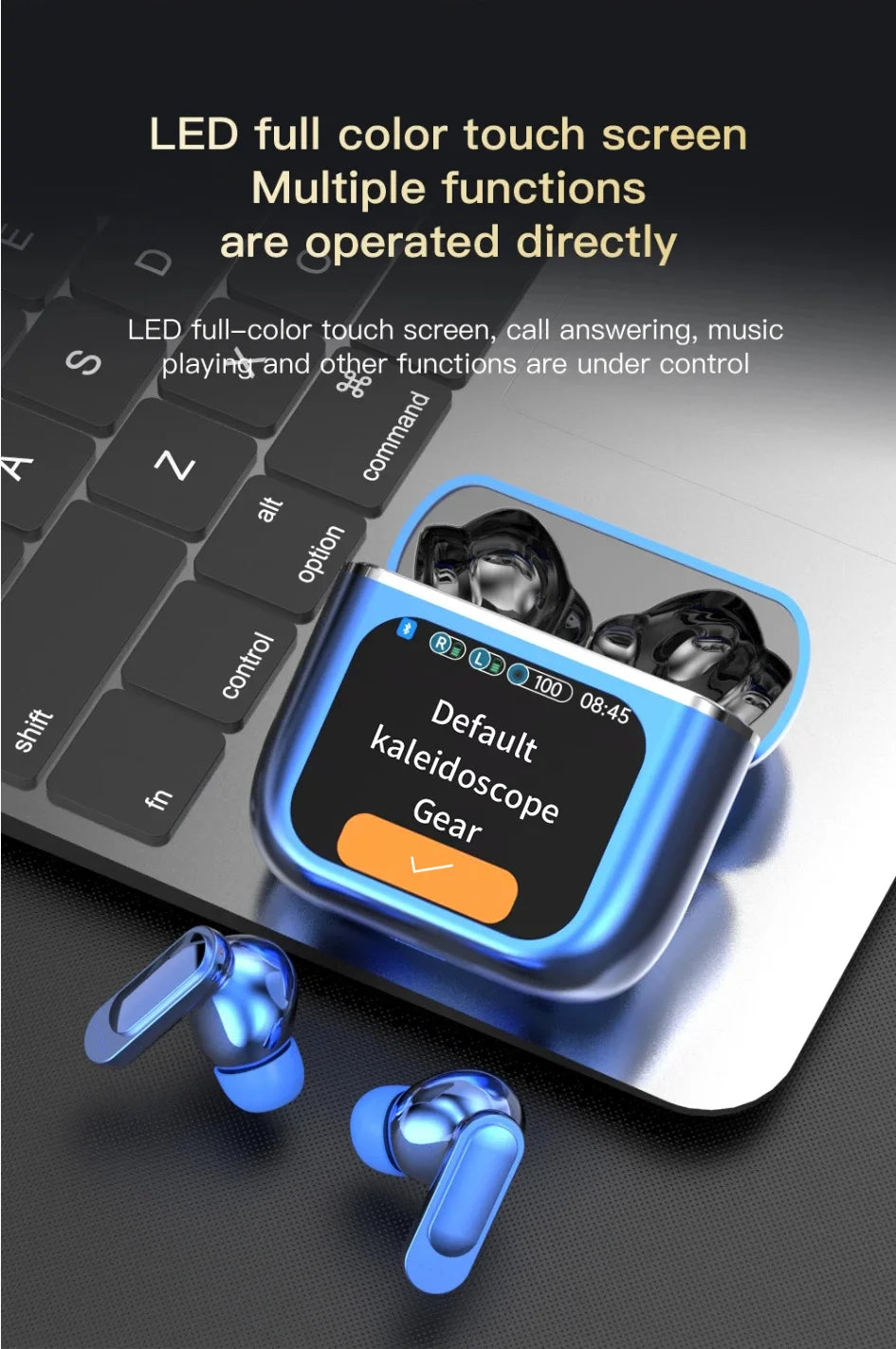 Bluetooth 5.4 Wireless Earphones LED Digital Display Gaming Headset Sport Headphones HiFi Sound Low Latency Earbuds