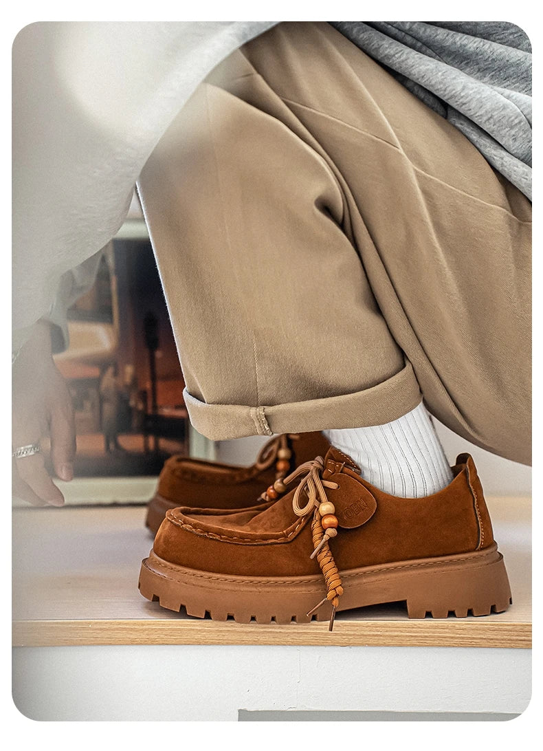 Men's Wide Toe Barefoot Shoes Classic Retro Casual Shoes Lightweight Outdoor Sports Walking Shoes Brown Thick Soled Work Shoes