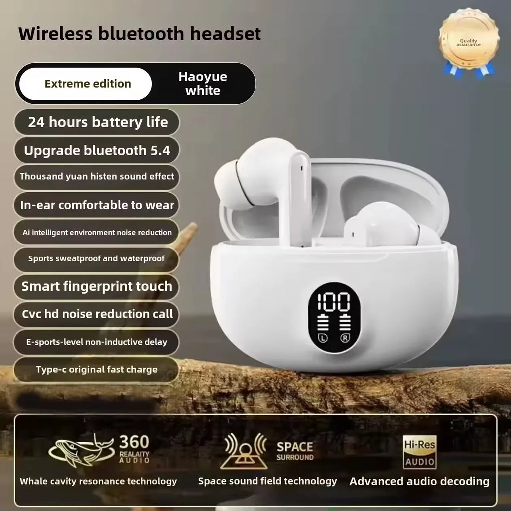 Wireless Bluetooth earphones with LED intelligent digital display, long battery life, in ear comfortable wearing