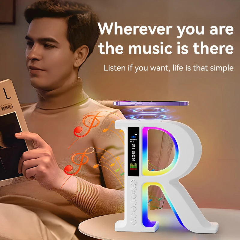 Bluetooth Speakers Wireless Charger with Portable Small Mini Speaker Color Atmosphere Lamp Multifunctional Rgb Night Light