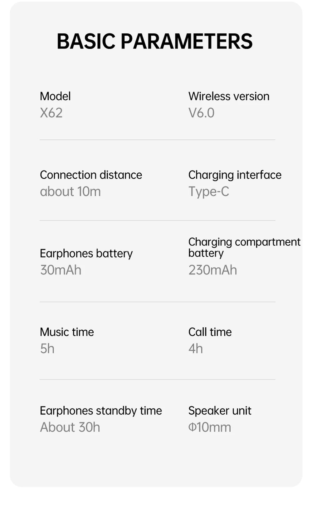 Earphone with Bluetooth 6.0 version X62 - Open-air wireless headphones for sports, commuting, low latency, high fidelity