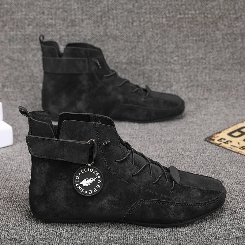 Men's Shoes Non Slip Walking Flats Comfortable Thin Bottom Lace Up Casual Shoes for Men Work Office Driving Shoes Men Footwear