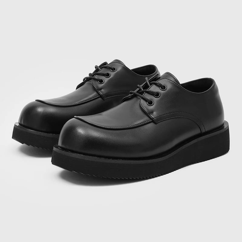 Men's Derby Shoes Fashion autumn and winter styles Office or leisure party 38-46 Hot selling young shoesThick bottom trend