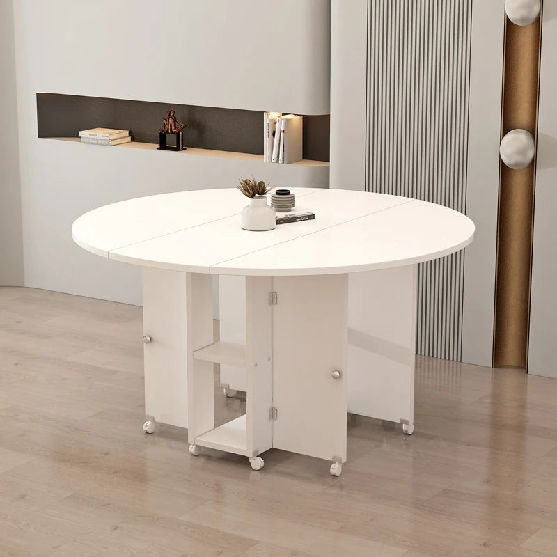 Folding White Dining Table Multifunction Family Waterproof Space Saving Dining Table Design Simple Mesas De Jantar Furnitures
