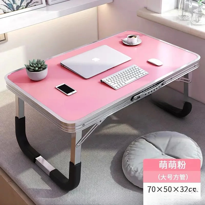 Aluminum Alloy Foldable Computer Table Wooden Lazy Dormitory Learning Folding Bed Outdoor Folding Table