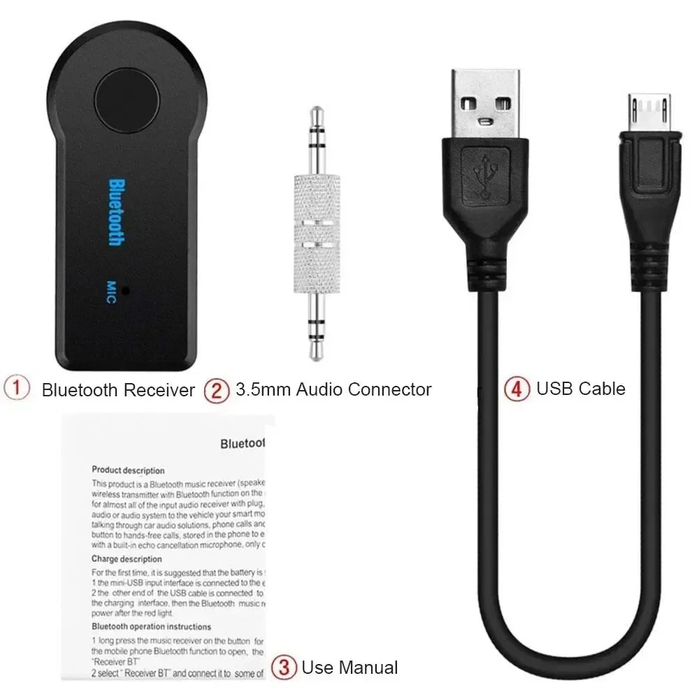 Wireless Bluetooth AUX Car Bluetooth 5.0 Receiver,3.5mm Socket Adapter,Audio Converter Mobile Phone Hands-Free Stereo