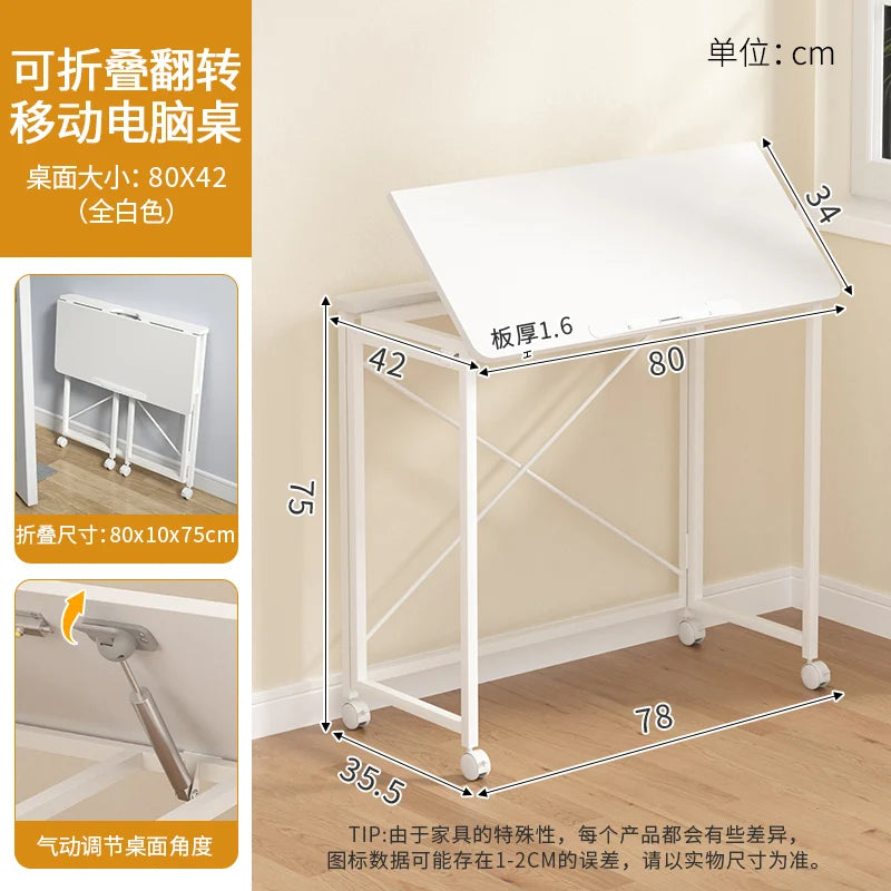 Foldable Laptop Desk for Home And Bedside Use Space-Saving Multifunctional Junior High Student Study Table