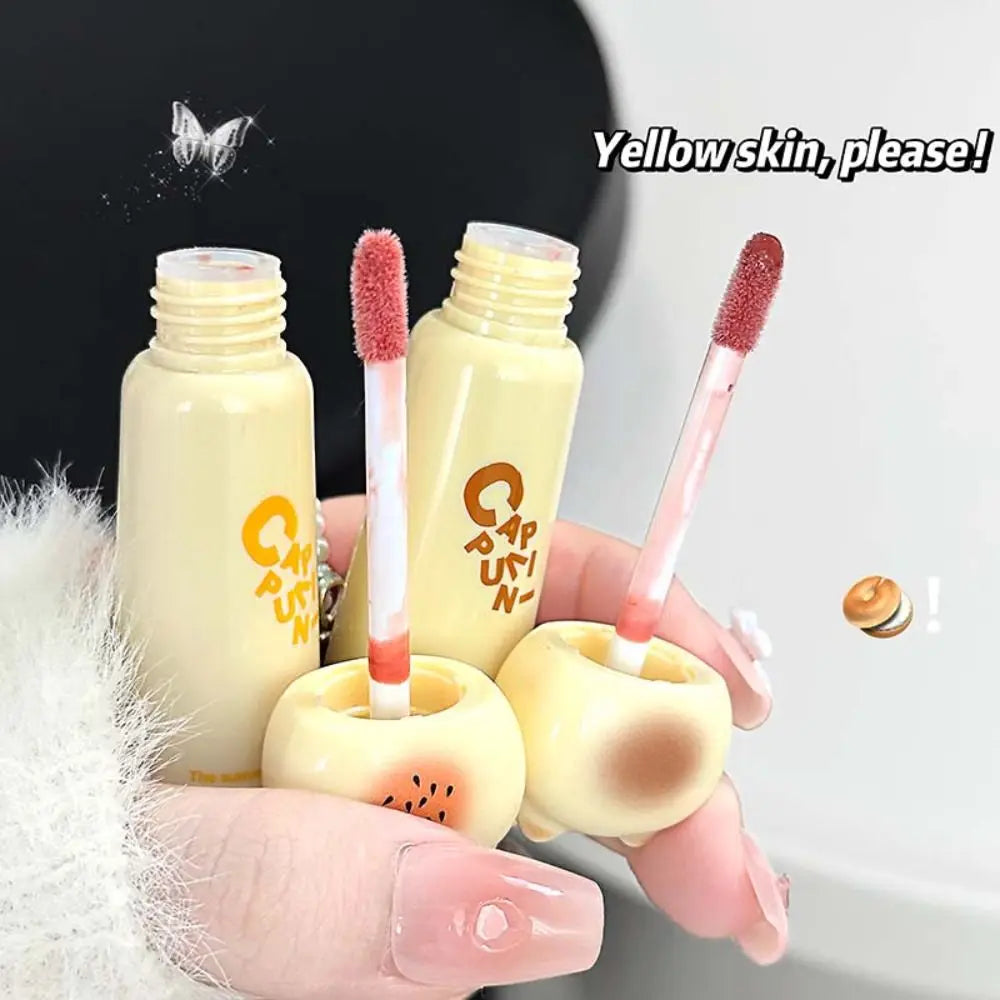 New Moisturizing Cat Lip Gloss Long Lasting Highly Pigmented Lip Stain 4 Shades Water Light Glossy Lip Makeup Beginners
