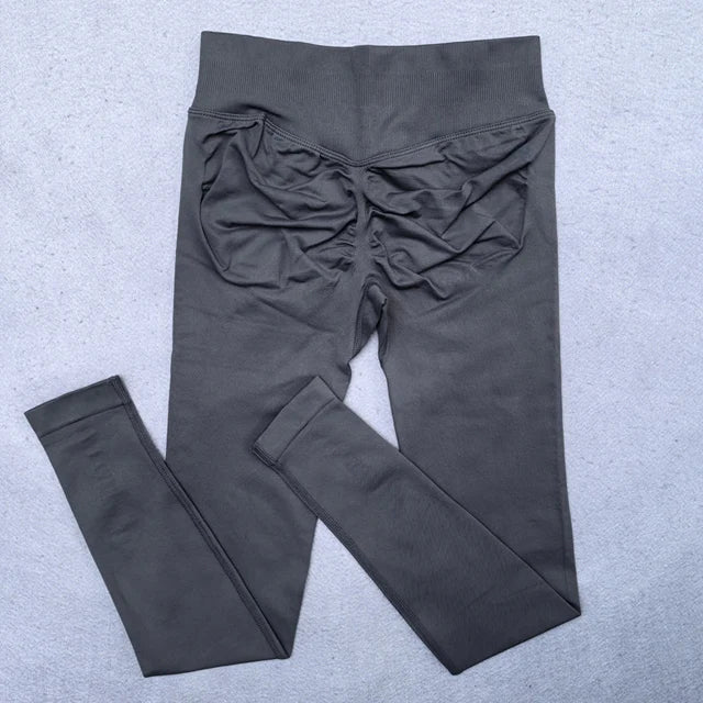 2 Pieces Yoga Set Women Seamless Scrunch Leggings Set Halter Sports Bra Fitness Gym Set Workout Clothes Sportswear