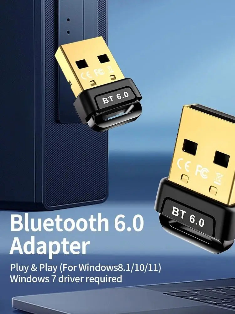 USB Bluetooth 6.0 5.4 Adapter Transmitter Bluetooth Receiver Audio Bluetooth Dongle Wireless USB Adapter for Computer PC Laptop