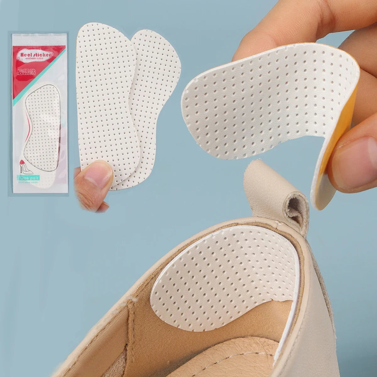 3 Pairs of White Non-Slip, Wear-Resistant Soft Heel Pads, Soft and Comfortable, with Breathable Holes, Absorb Sweat and Do Not Irritate the Feet, Suitable for Women's High Heels and Men's Sports Shoes