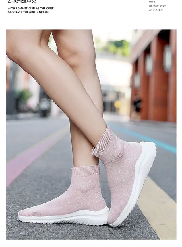 Men's and women's new high-top casual sports shoes walking flat ankle boots lovers non-slip shoes autumn and winter