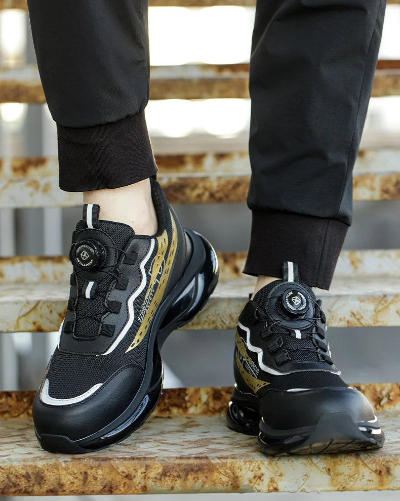 Steel Toe Safety Shoes Anti-smash Anti-Puncture Work Boots Men Slip Resistant Breathable Outdoor Work Indestructible Shoes