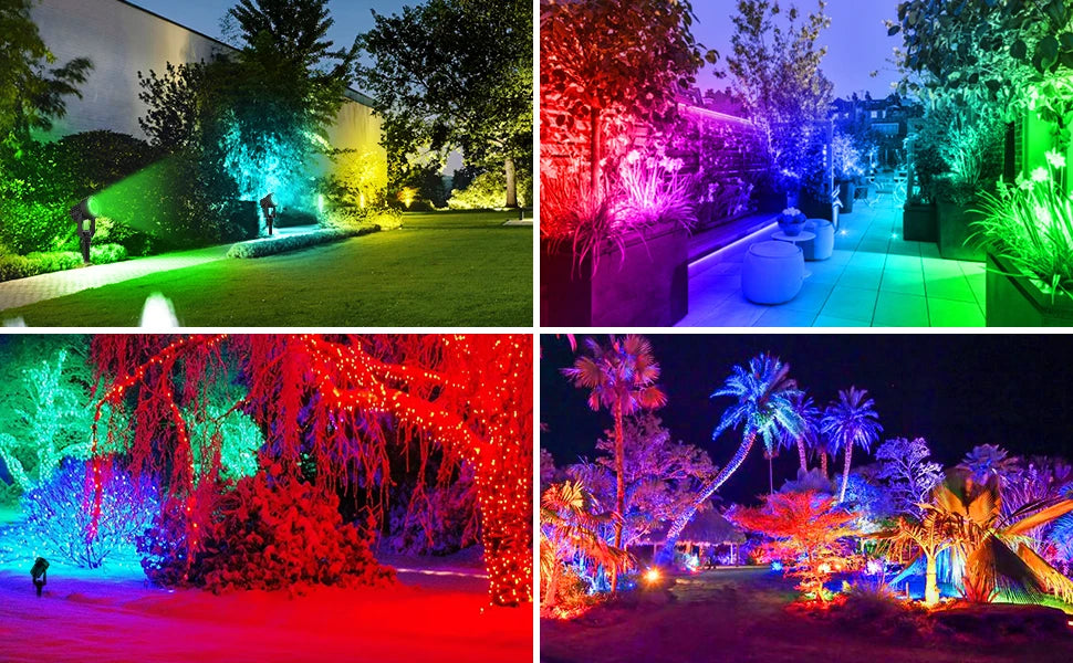 1/2/4 Lights RGB Solar LED Light Outdoor Solar Spotlight Solar Garden Light Outdoor IP65 Lawn Lamp Festival Decorative Lights