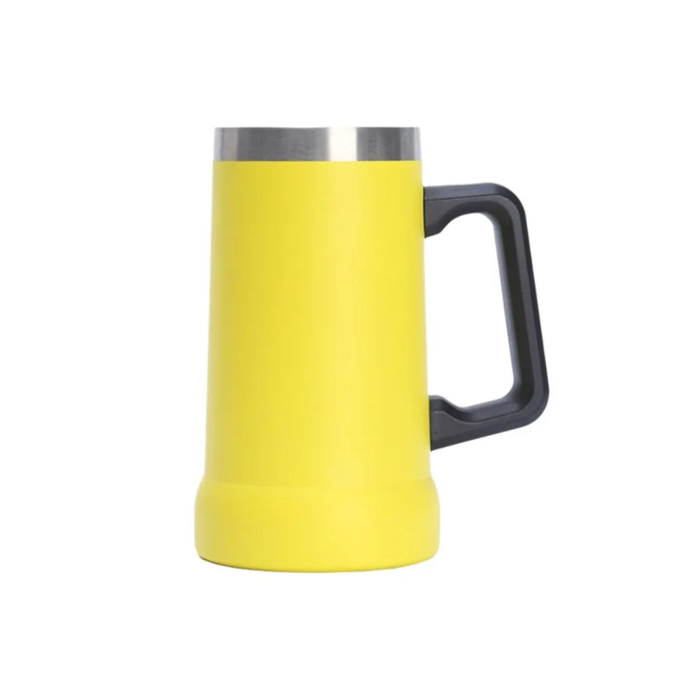 Household 24 OZ Thermal Drink Mug Big Capacity Stainless Steel Coffee Tumbler with Handle Vacuum Thermos Cup Summer