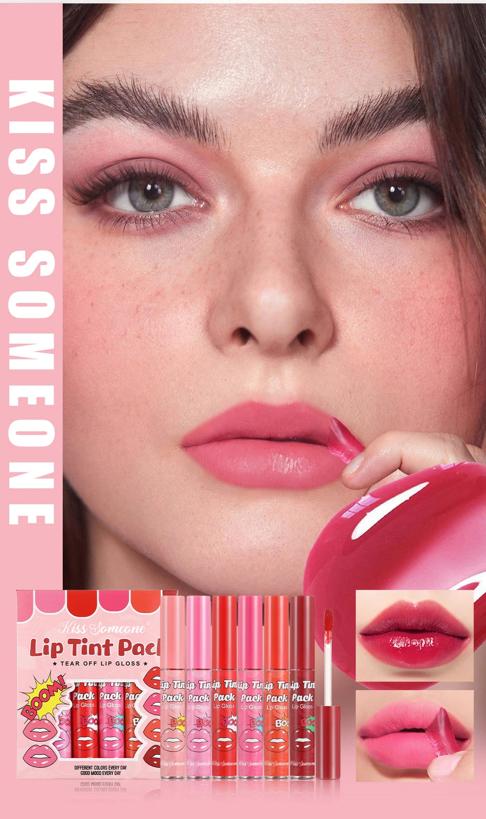 6pcs/1set Lip Stain, Peel Off Lip Stain Set, Long-Lasting, Moisturizing, Non-Drying,Smudge-Proof