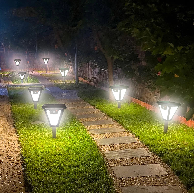 Solar Outdoor Lights USB Rechargeable Solar Lawn Lamp Motion Sensor 3 Modes Solar Wall Lamp Outdoor Waterproof Garden Yard Light