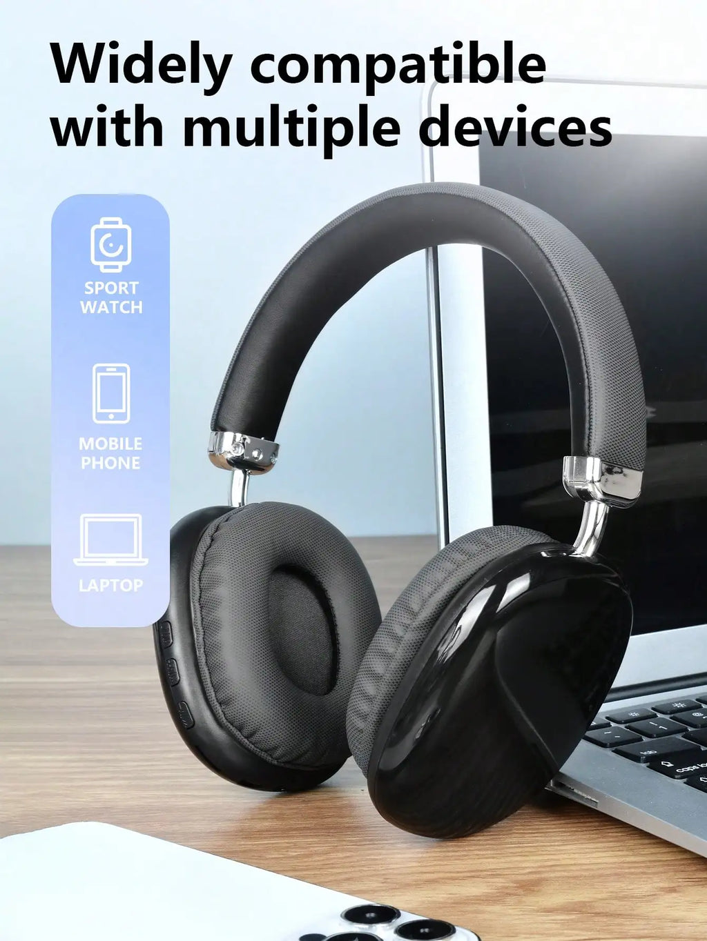 Bluetooth Headphones Over Ear Wireless Headset HiFi Music Gaming Comfortable Mic for iPhone Android PC Travel Sports Gift