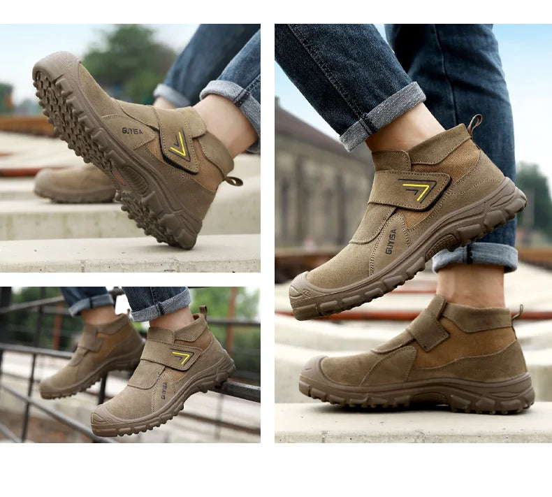 Work shoes for men, anti-shatter, anti-stab, anti-scald, durable sole, all-season model