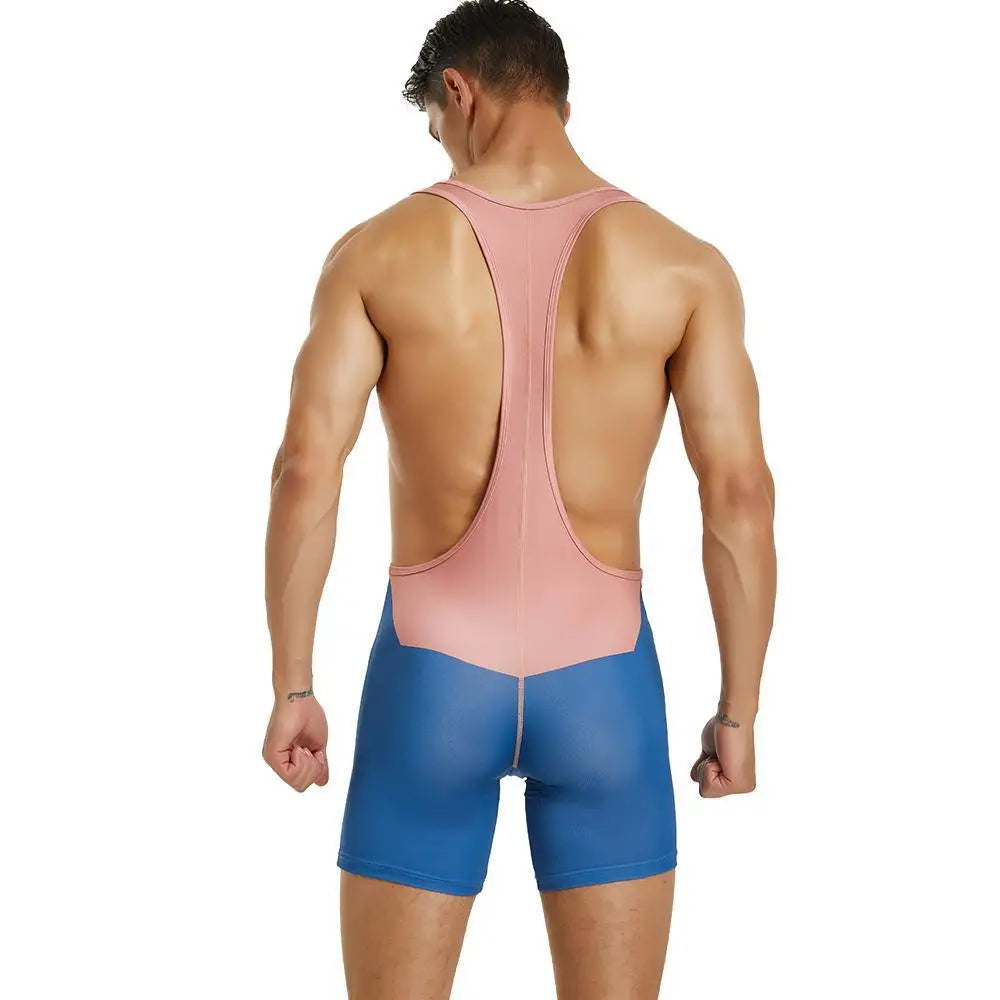 SEOBEAN Mens Undershirts Bodysuit Wrestling Singlet Fitness Workout One-piece Vest Bodywear Underwear Bodybuilding Jumpsuit