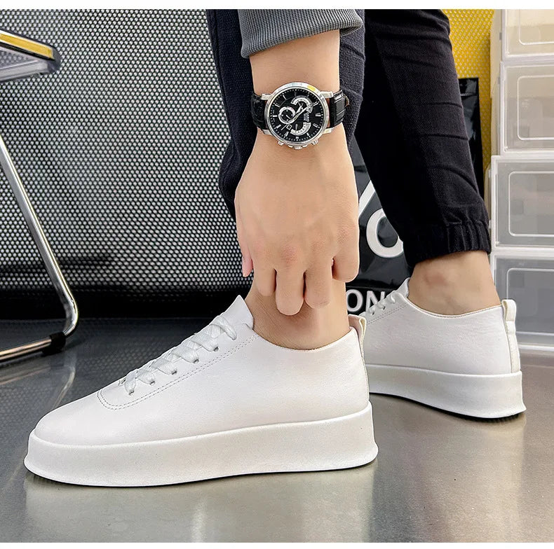 Men's Shoes Spring/Autumn Casual Sports Shoe Lace Up Man Shoe White Sneakers Shoes for Men