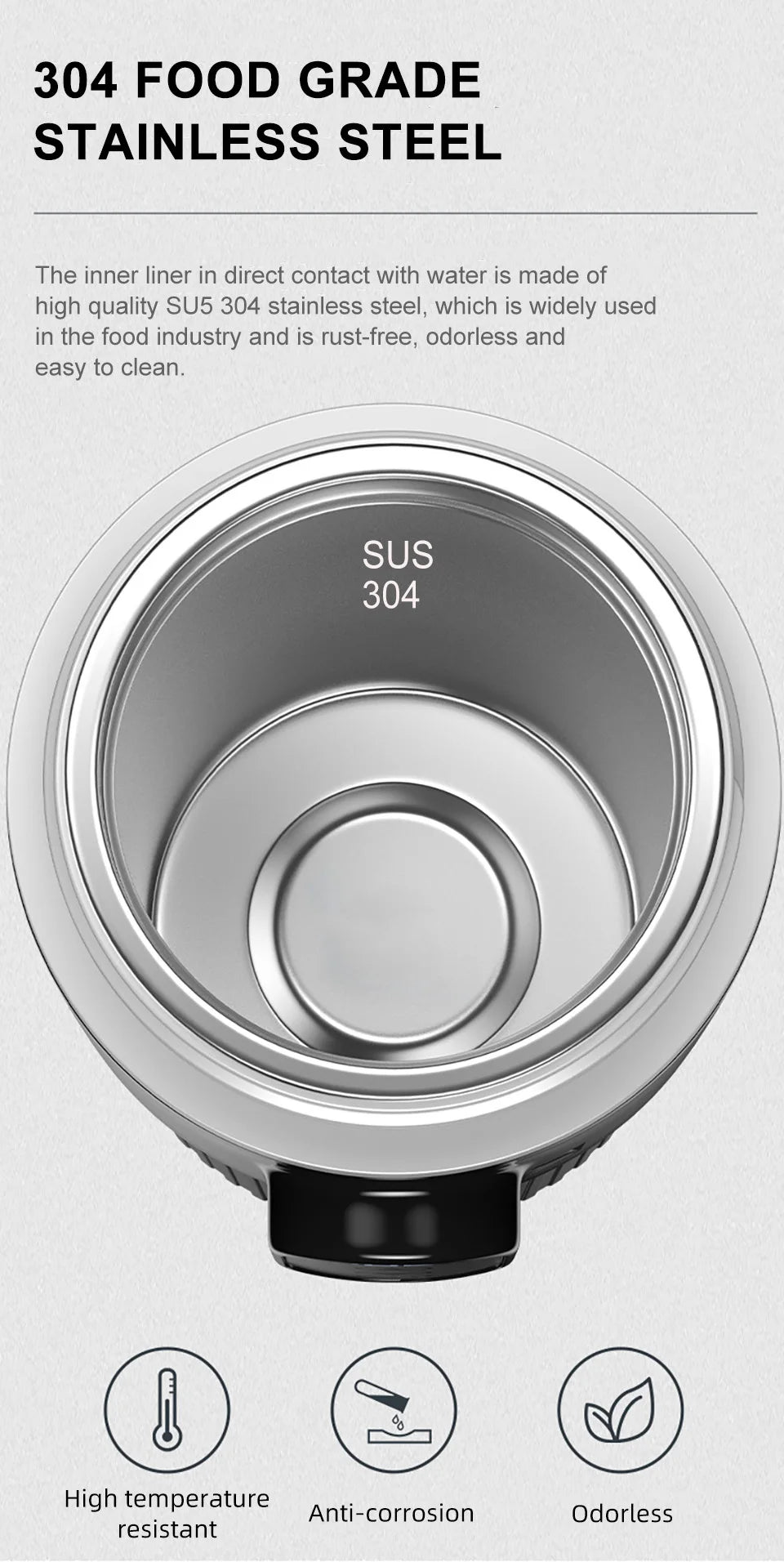 Car Thermos Cup 500ml Large Capacity 12V/24V Car Truck Universal Heating Cup Stainless Steel Car Electric Heating Cup