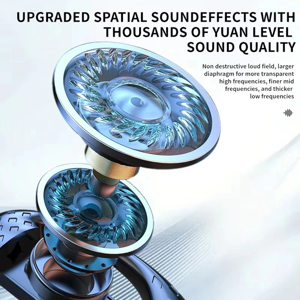 Bluetooth 5.4 Open 180° Rotation Wireless Business Headset With Mic Air Conduction Ear-hook Touch Control Sports Hifi Earphone